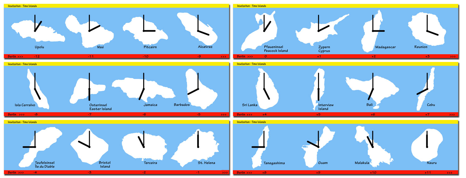 Time Islands Inselzeiten Stih & Schnock (24 Weltzeitzonen)
